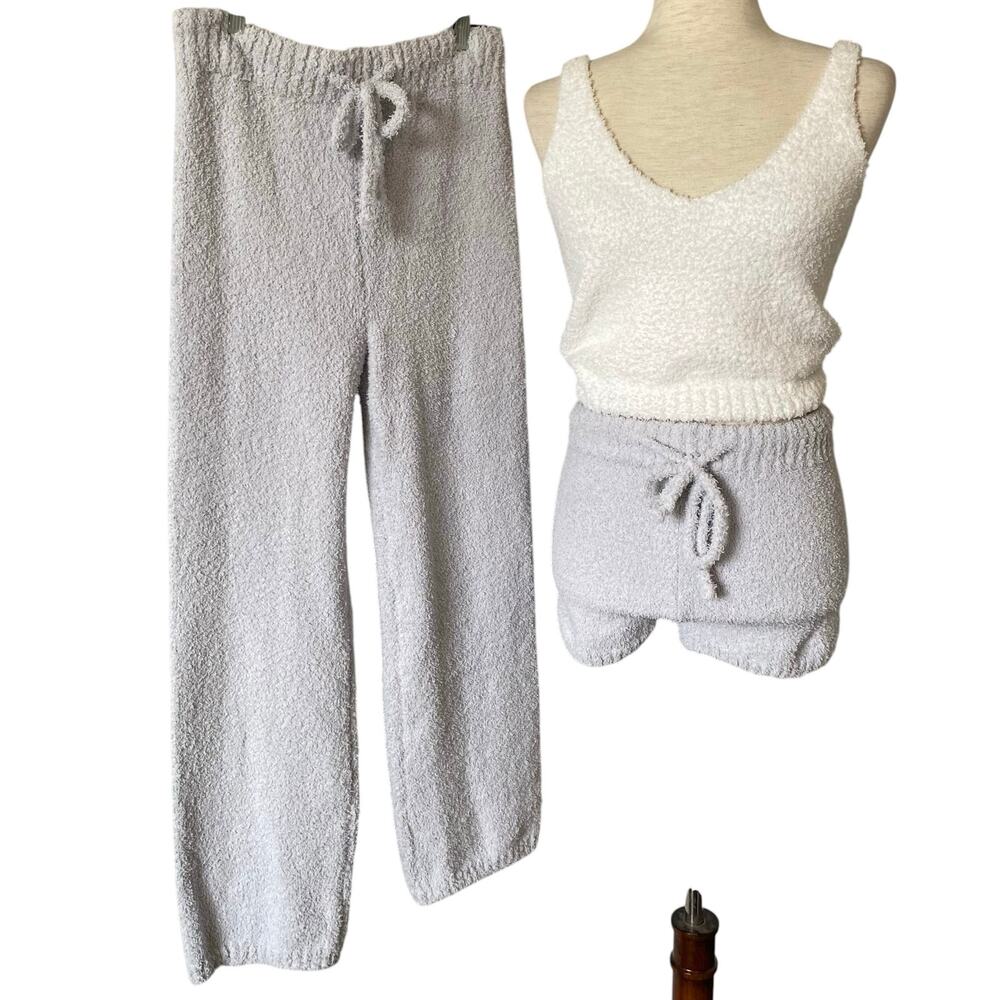 NEW MISSCOSY Three Piece Loungewear Set Size 6 Fuzzy Knit Cozy Warm Comfy